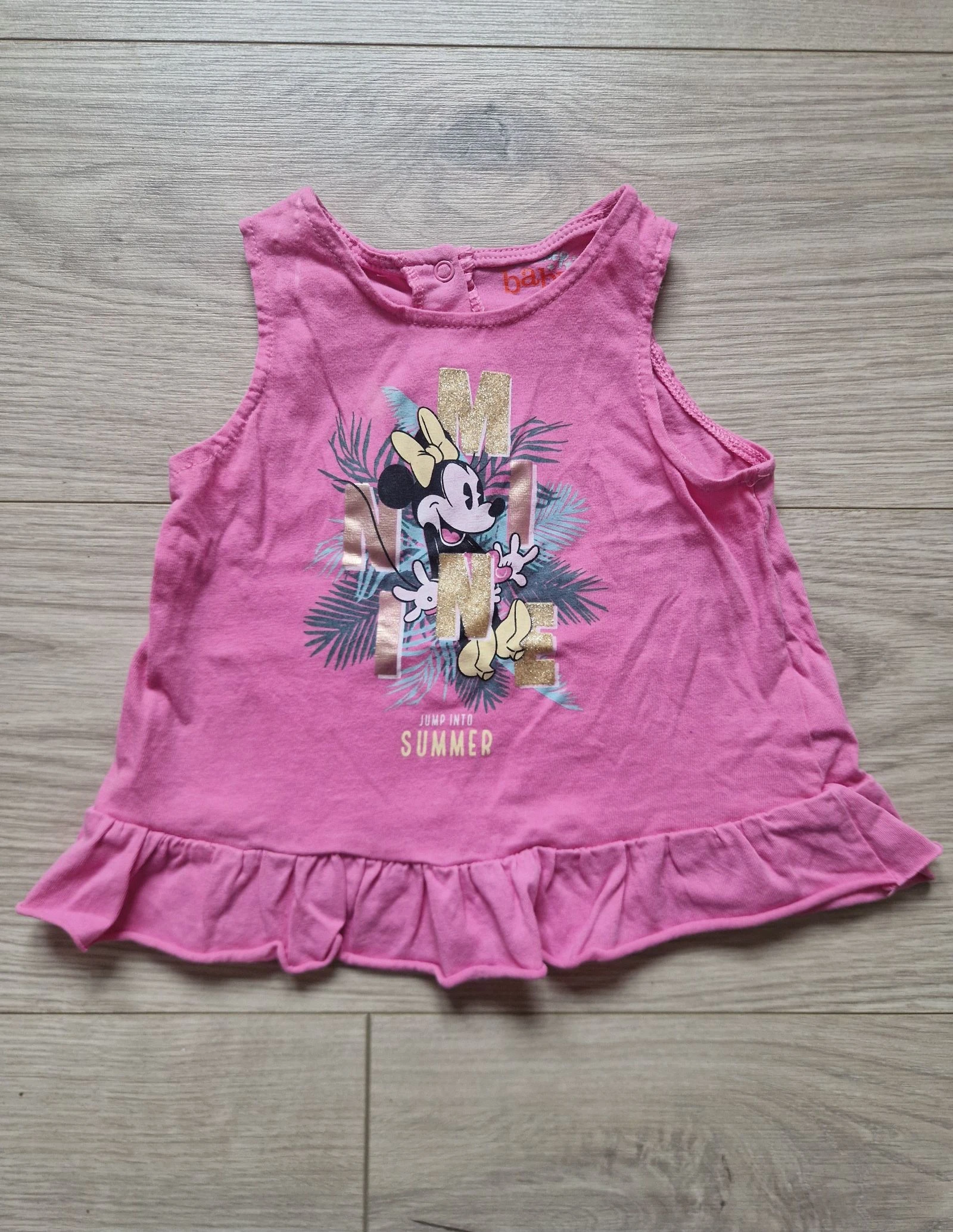 🎀 T‑shirt débardeur – Disney Baby Minnie – bébé fille – 12 mois – très bon état